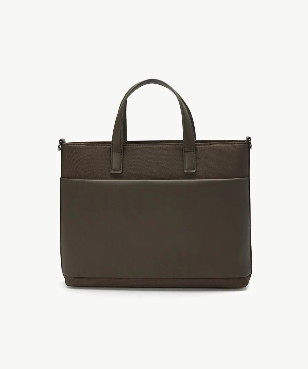 FAUX LEATHER 브리프케이스_브라운