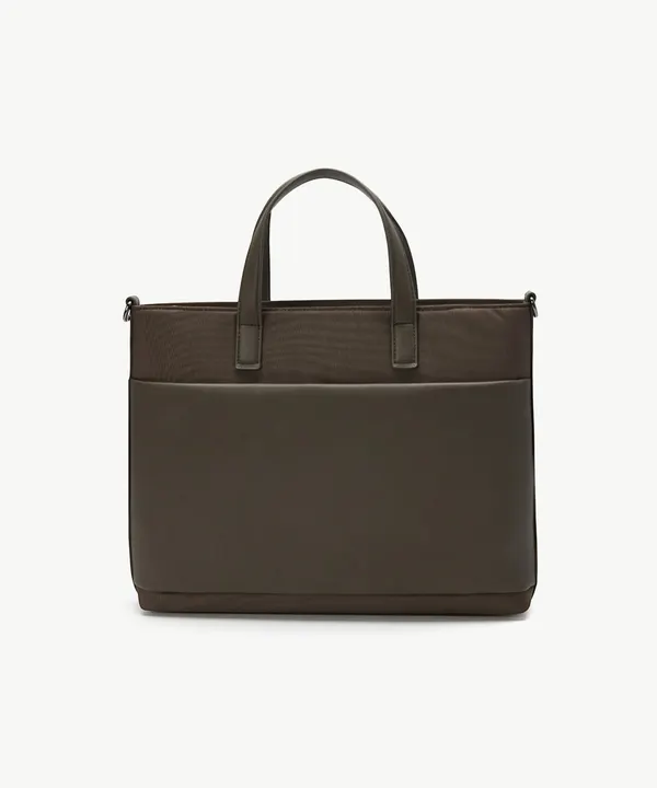 FAUX LEATHER 브리프케이스_브라운