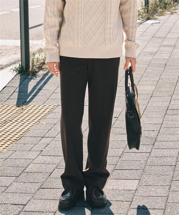 기모 와이드 슬랙스_브라운